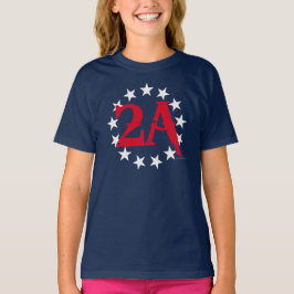 2A 2nd (röd) stjärnaamerikanska flaggan för T-shirt
