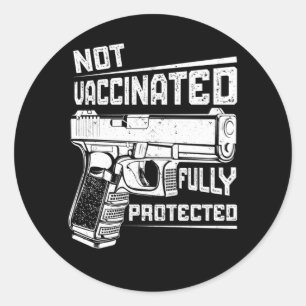 2A Inte vaccinerat men fullständigt skyddat Pro G Runt Klistermärke