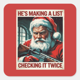 2A Santa Sticker | Andra ändringen Jul Fyrkantigt Klistermärke