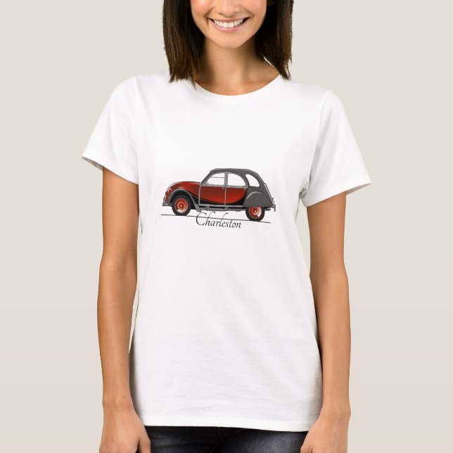 2CV Citroen Charleston T Shirt (Framsida)