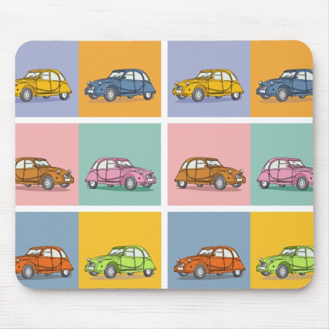 2CV Deux Chevaux Colorful Six Squares Illustration Musmatta (Framsidan)