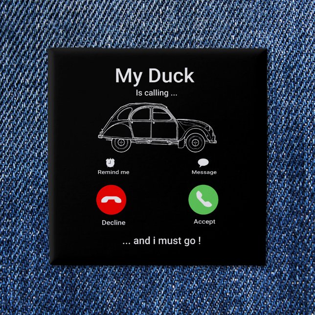 2CV Deux Chevaux Funny SmartPhone-vykort Knapp (2CV Button in Black with a Red Green and White Smartphone Illustration)