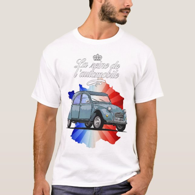 2CV Reine de l'automobile T Shirt (Framsida)