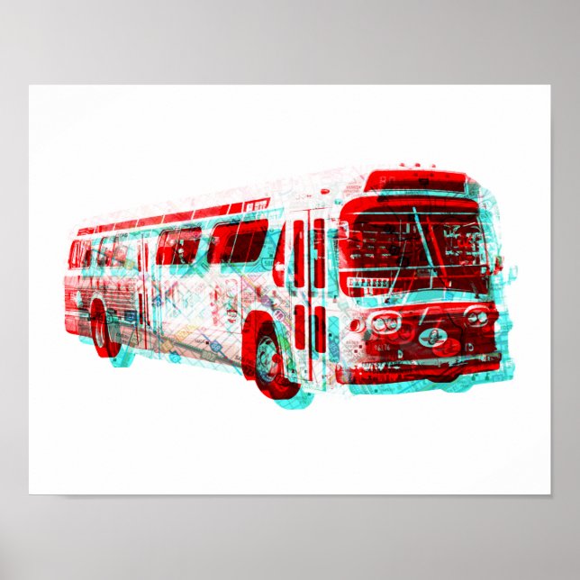 2D AC-transitering Buss Old school Poster (Framsidan)