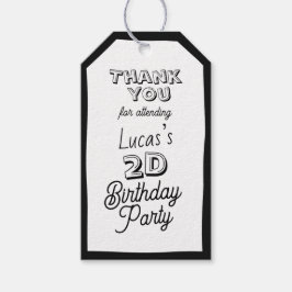 2D Boys Andra födelsedag Presentetikett