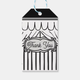 2D Födelsedagsfest Tecknad Stil Tack Presentetikett