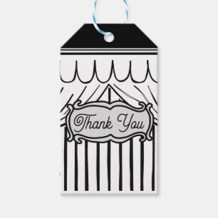 2D Födelsedagsfest Tecknad Stil Tack Presentetikett