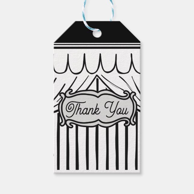 2D Födelsedagsfest Tecknad Stil Tack Presentetikett (Framsidan)