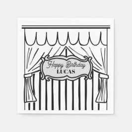 2D-Födelsedagsfestens Tecknad Stil Pappersservett