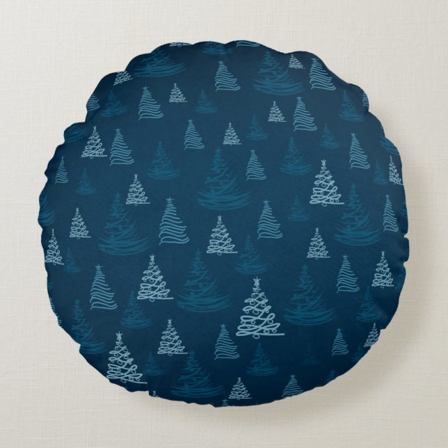 2d illustration. Abstrakt snöflingor. Heliga Chris Rund Kudde (Framsidan)