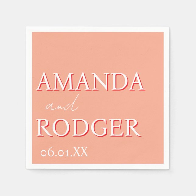 2D Lettering Bold Personalized Napkins  Pappersservett (Framsidan)