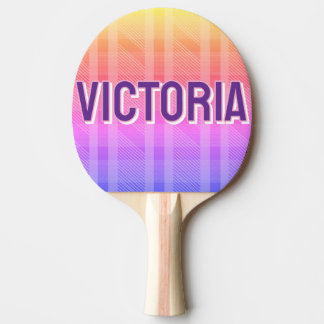 2D Retro Colorful Lettering Name Colorful Plaid Pingisracket