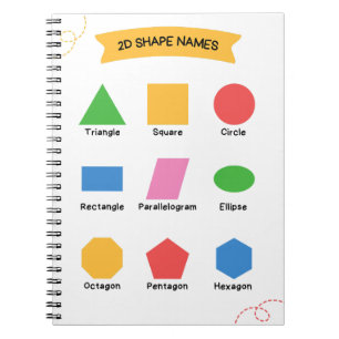 2D Shape Namn School Learning Anteckningsbok