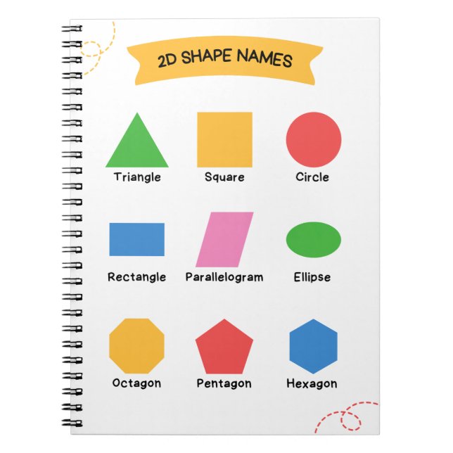 2D Shape Namn School Learning Anteckningsbok (Framsidan)