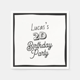 2D Tecknad Boys Andra födelsedag Pappersservett