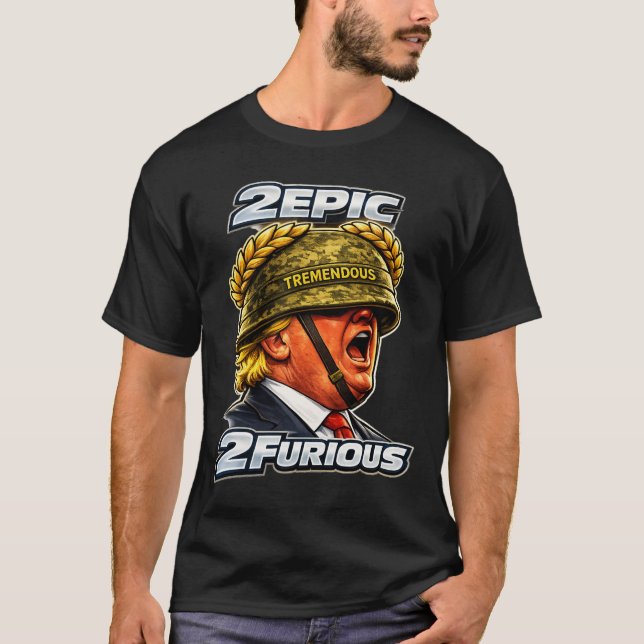 2Episk 2 Ilsken – Trump Tecknad Parodi, Politisk  T Shirt (Framsida)