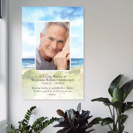 2ftx3ft Strand Foto Hyllning Begravning Minnesstun Poster