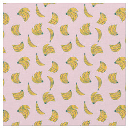 (2in) Coola bananillustration rosa bakgrund Tyg