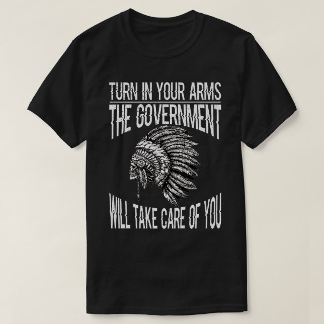 2nd Amendment Gun Rights Support  Native American  T Shirt (Design framsida)