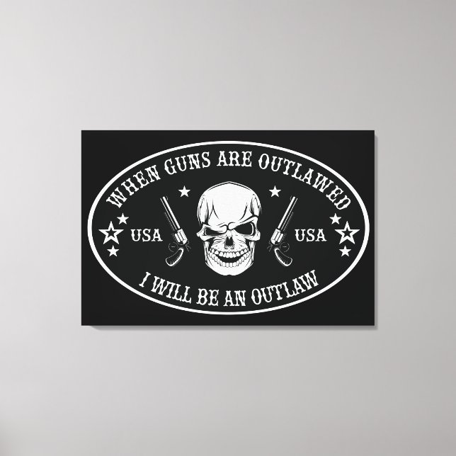 2nd Amendment  Kastkudde Canvastryck (Framsida)