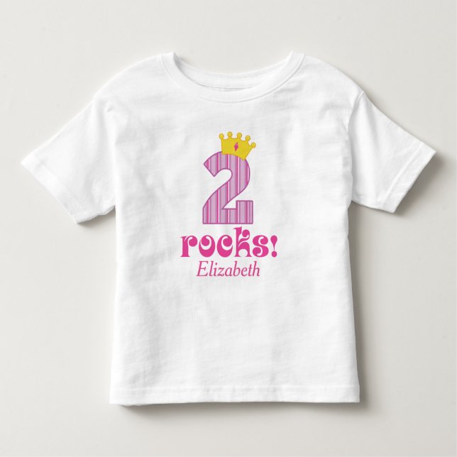 2nd Årig Princess Tshirt för födelsedag två Tee Shirt (Framsida)