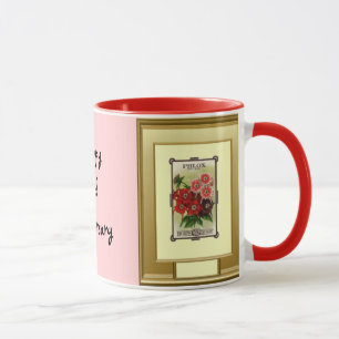2nd årsdag för lycklig, rosa Phlox Mugg