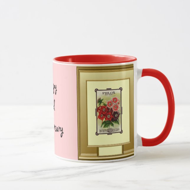 2nd årsdag för lycklig, rosa Phlox Mugg (Höger)