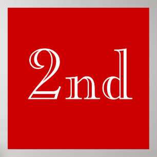 2nd. Beställnings- text. Rött och vitt Poster