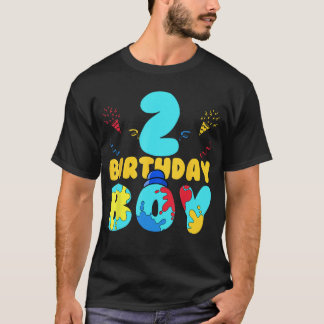 2nd Birthday Boy Gaming Party 2 Years Old Gamer  G T Shirt