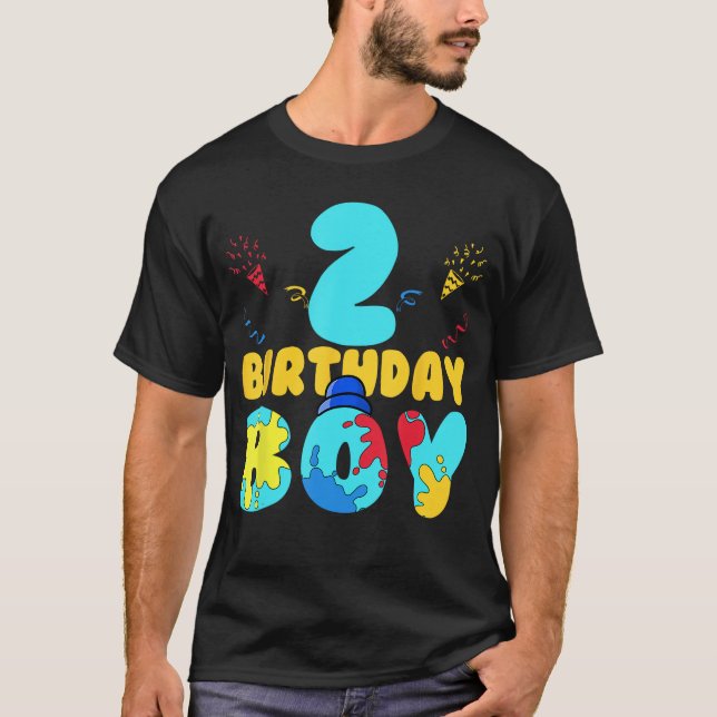 2nd Birthday Boy Gaming Party 2 Years Old Gamer  G T Shirt (Framsida)