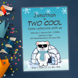 2nd Birthday Boy Two Cool Polar Bear Iglo   Inbjudningar