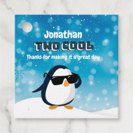 2nd Birthday Two Cool Penguin Boy Gåvor Etiketter