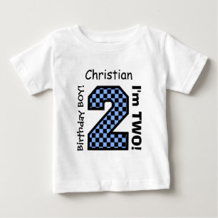 2nd Den stora BABYfödelsedagen numrerar CHECKERS T Shirt