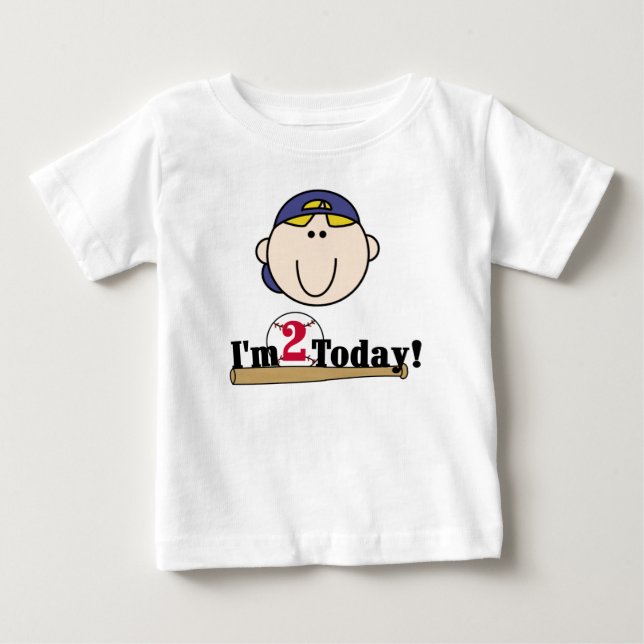 2nd födelsedag för blond baseball tee shirt (Framsida)