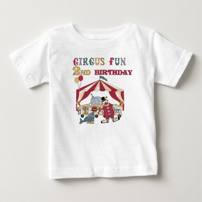2nd födelsedag för cirkus t shirt (Framsida)