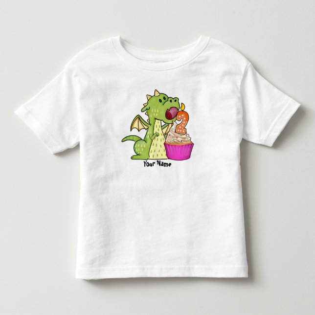 2nd födelsedag för drakemuffin t shirt (Framsida)