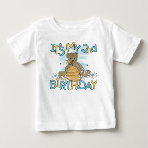 2nd födelsedag för honungbjörn t-shirt