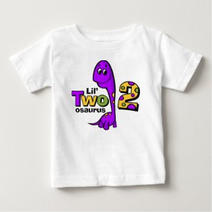 2nd födelsedag för purpurfärgad Dinosaur Tee