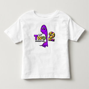 2nd födelsedag för purpurfärgad Dinosaur Tee Shirt