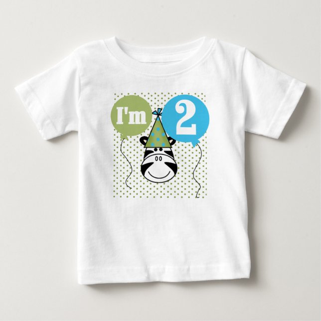 2nd födelsedag för sebra tee shirt (Framsida)