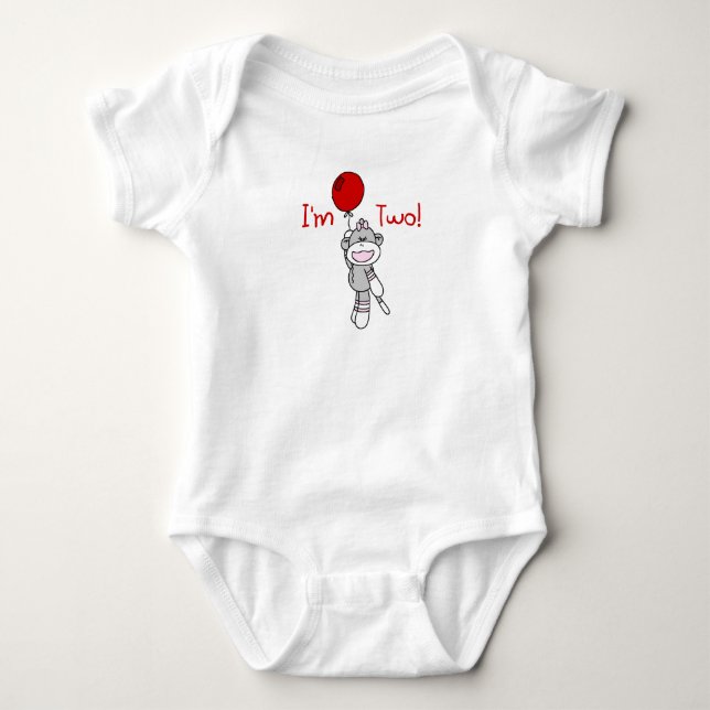 2nd födelsedag för sock monkey tee (Framsida)