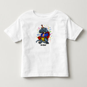 2nd födelsedag för T-Rex Superhero T Shirt