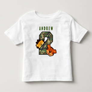 2nd FödelsedagCamo withTiger och lejona 2 åriga  Tee