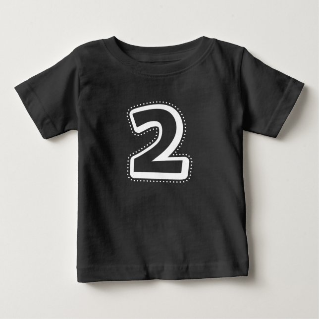 2nd Födelsedagen numrerar skjortan Tee Shirt (Framsida)
