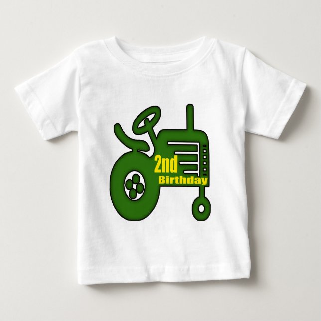 2nd födelsedaggåvor för traktor tee (Framsida)