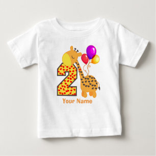 2nd födelsedaghjärtor för giraff t-shirt
