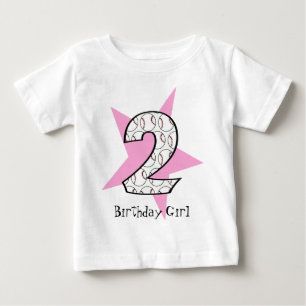2nd För baseballstjärna för födelsedag rosa T Shirt
