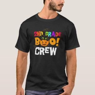 2nd Grade Boo Crew Pumpa Svart Katt Halloween Te T Shirt