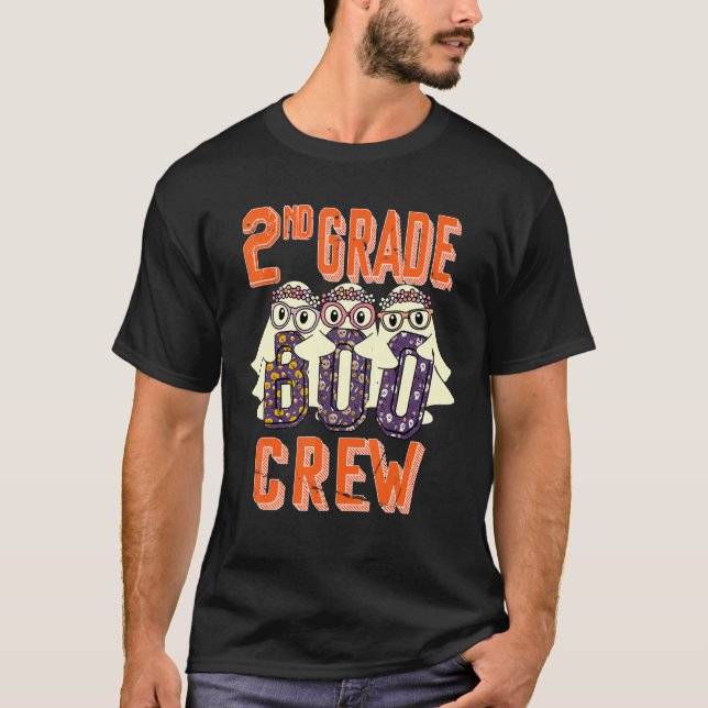 2nd Grade Boo Crew Teacher Student  Halloween Cost T Shirt (Framsida)