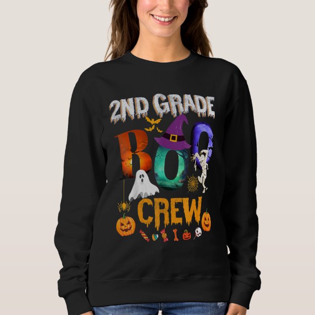 2nd Grade Boo Crew Teacher Student  Halloween Cost T Shirt (Framsida)